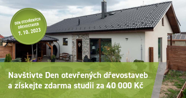 Navštivte Den otevřených dřevostaveb a získejte ZDARMA arch. studii za 40 000 Kč!